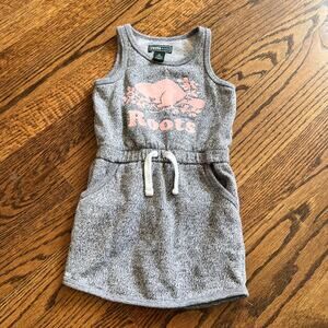 Roots Canada Girl's Gray and Pink Sleeveless Sweatshirt Dress - 2T